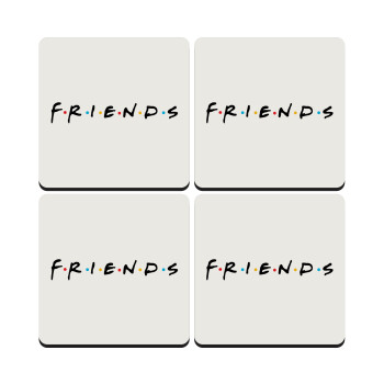 Friends, ΣΕΤ 4 Σουβέρ ξύλινα τετράγωνα