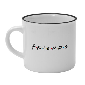 Friends, Κούπα κεραμική vintage Λευκή/Μαύρη 230ml