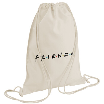 Friends, Τσάντα πλάτης πουγκί GYMBAG natural (28x40cm)