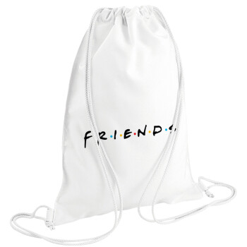 Friends, Τσάντα πλάτης πουγκί GYMBAG λευκή (28x40cm)
