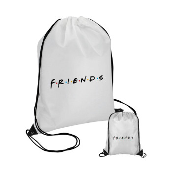 Friends, Τσάντα πουγκί με μαύρα κορδόνια 45χ35cm (1 τεμάχιο)