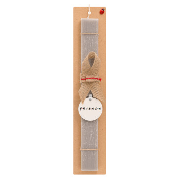 Friends, Easter Set, wooden keychain & scented Easter candle flat (30cm) (GRAY)