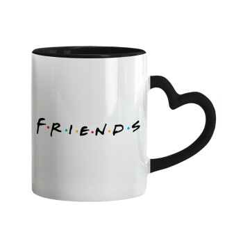 Friends, Mug heart black handle, ceramic, 330ml