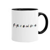 Friends, Κούπα χρωματιστή μαύρη, κεραμική, 330ml