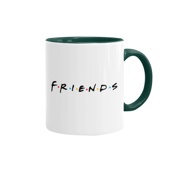 Friends, Κούπα χρωματιστή πράσινη, κεραμική, 330ml