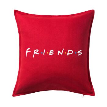Friends, Μαξιλάρι καναπέ Κόκκινο 100% βαμβάκι, περιέχεται το γέμισμα (50x50cm)