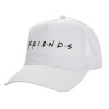 Structured Trucker Adult Hat, with Mesh, WHITE (100% COTTON, ADULT, UNISEX, ONE SIZE)