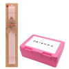 Easter Set, children's snack container PINK & scented flat Easter candle (30cm) (PINK)