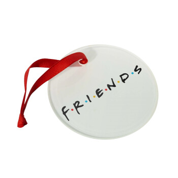 Friends, Χριστουγεννιάτικο στολίδι γυάλινο 9cm