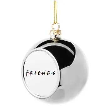 Friends, Silver 8cm Christmas tree ball ornament