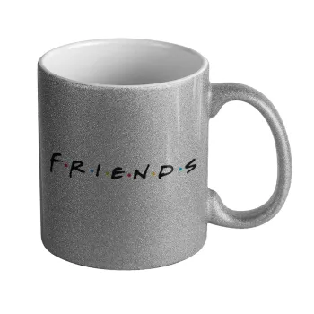 Friends, Κούπα Ασημένια Glitter που γυαλίζει, κεραμική, 330ml