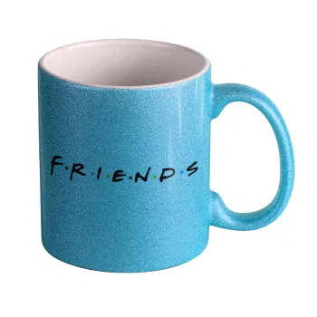 Friends, Κούπα Σιέλ Glitter που γυαλίζει, κεραμική, 330ml