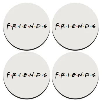 Friends, ΣΕΤ 4 Σουβέρ ξύλινα στρογγυλά (9cm)