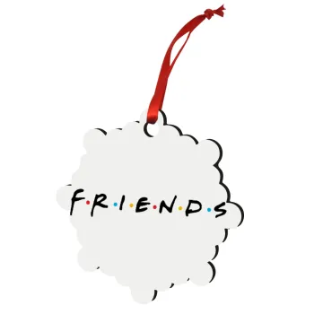 Friends, Στολίδι Χριστουγεννιάτικο στολίδι snowflake ξύλινο 7.5cm