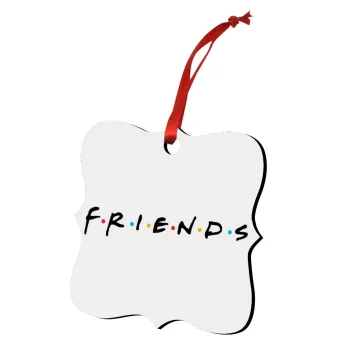 Friends, Christmas ornament polygon wooden 7.5cm