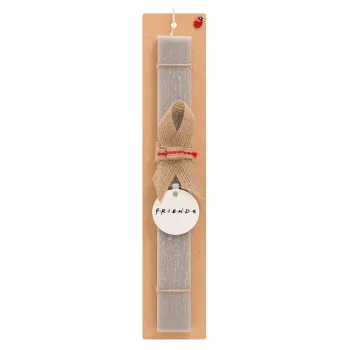 Friends, Easter Set, wooden keychain & scented Easter candle flat (30cm) (GRAY)