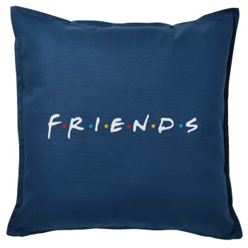 Friends, Μαξιλάρι καναπέ Μπλε 100% βαμβάκι, περιέχεται το γέμισμα (50x50cm)
