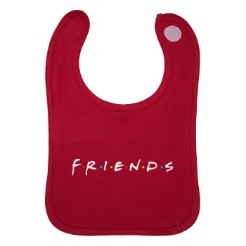 Friends, Σαλιάρα με Σκρατς Κόκκινη 100% Organic Cotton (0-18 months)