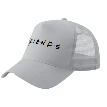Friends, Καπέλο Trucker με Δίχτυ, ΓΚΡΙ, (ΒΑΜΒΑΚΕΡΟ, ΠΑΙΔΙΚΟ, UNISEX, ONE SIZE)