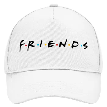 Friends, Καπέλο Ενηλίκων Baseball, Drill, Λευκό (100% ΒΑΜΒΑΚΕΡΟ, ΕΝΗΛΙΚΩΝ, UNISEX, ONE SIZE)