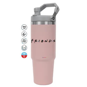 Friends, Pink color, 890ml (30oz) stainless Steel Tumbler with Handle