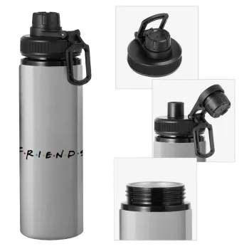 Friends, Metallic water bottle with safety cap, 850ml aluminum