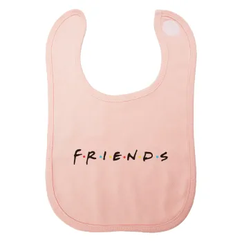 Friends, Σαλιάρα με Σκρατς ΡΟΖ 100% Organic Cotton (0-18 months)