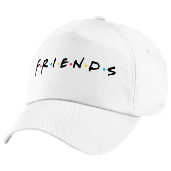 Friends, Children's Baseball Cap, 100% Cotton Twill, White (COTTON, CHILDREN'S, UNISEX, ONE SIZE)