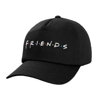 Friends, Child's Baseball Cap, 100% Cotton, Black