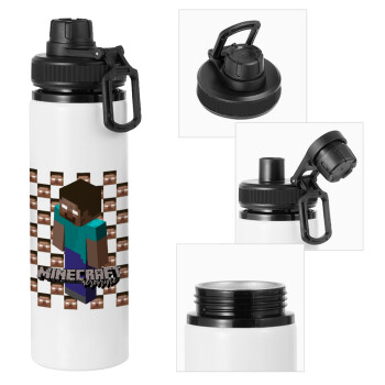 Minecraft herobrine, Metal water bottle with safety cap, aluminum 850ml