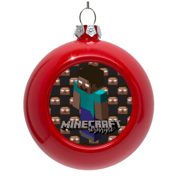 Minecraft herobrine, Red Christmas tree ornament bauble 8cm