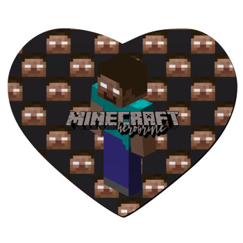Minecraft herobrine, Mousepad heart 23x20cm
