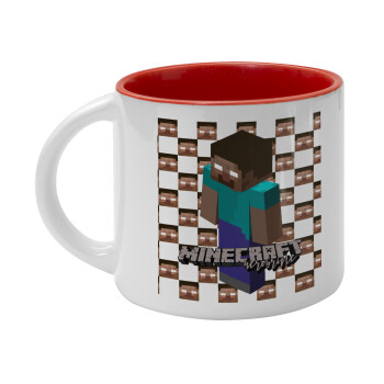 Minecraft herobrine, Κούπα κεραμική 400ml Λευκή/Κόκκινη