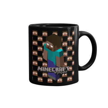 Minecraft herobrine, Κούπα Μαύρη, κεραμική, 330ml