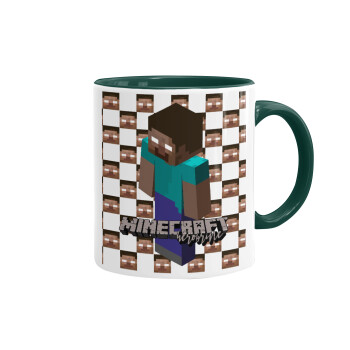 Minecraft herobrine, Mug colored green, ceramic, 330ml