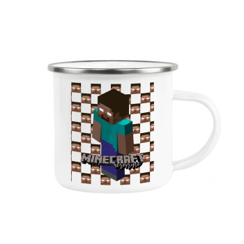 Minecraft herobrine, Metallic enamel cup white 360ml