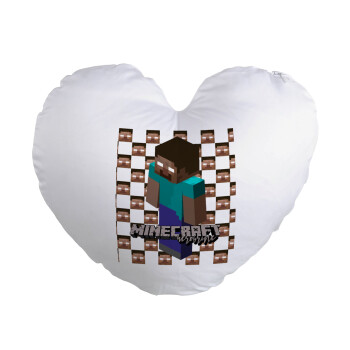 Minecraft herobrine, Μαξιλάρι καναπέ καρδιά 40x40cm περιέχεται το  γέμισμα