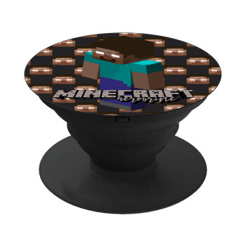 Minecraft herobrine, Pop Socket Μαύρο Βάση Στήριξης Κινητού στο Χέρι