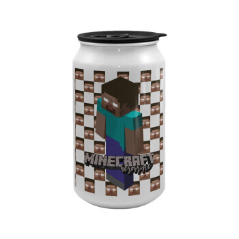 Minecraft herobrine, Κούπα ταξιδιού μεταλλική με καπάκι (tin-can) 500ml