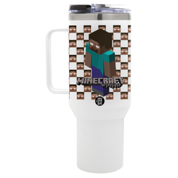 Minecraft herobrine, Mega Stainless steel Tumbler with lid, double wall 1,2L