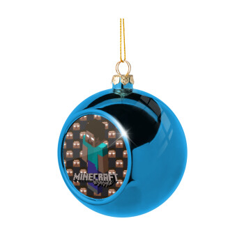 Minecraft herobrine, Blue Christmas tree ball ornament 8cm