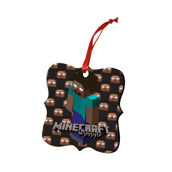 Minecraft herobrine, Χριστουγεννιάτικο στολίδι polygon ξύλινο 7.5cm
