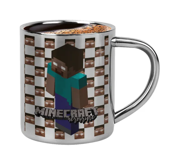Minecraft herobrine — Κουπάκι μεταλλικό διπλού τοιχώματος για espresso (220ml)