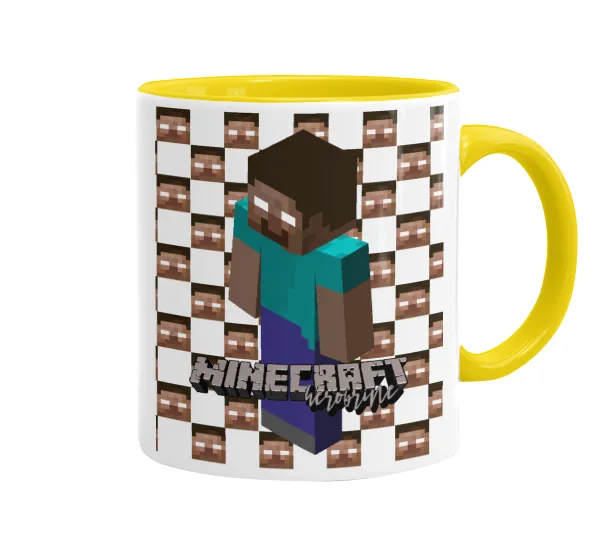 Minecraft herobrine — Mug colored yellow, ceramic, 330ml