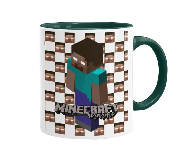 Minecraft herobrine — Mug colored green, ceramic, 330ml