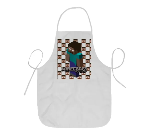 Minecraft herobrine — Short full-length kids' chef apron (44x62cm)