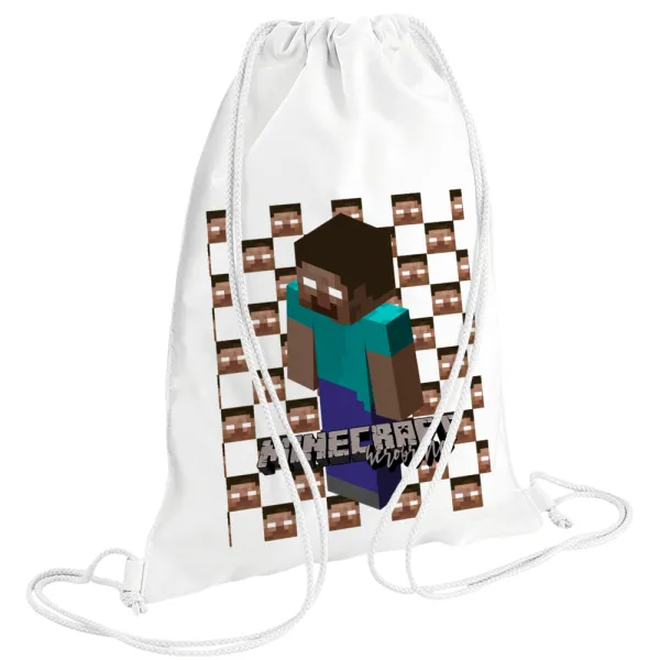 Minecraft herobrine — Backpack pouch GYMBAG white (28x40cm)