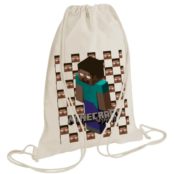Minecraft herobrine — Backpack bag GYMBAG natural (28x40cm)