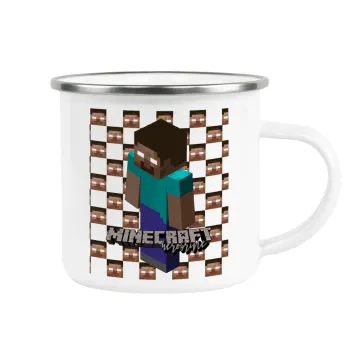 Minecraft herobrine, Metallic enamel cup white 360ml