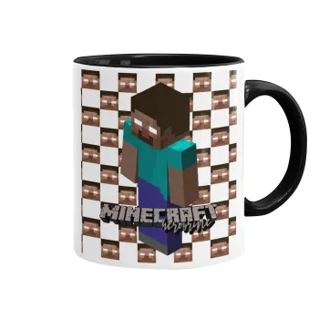 Minecraft herobrine, Mug colored black, ceramic, 330ml